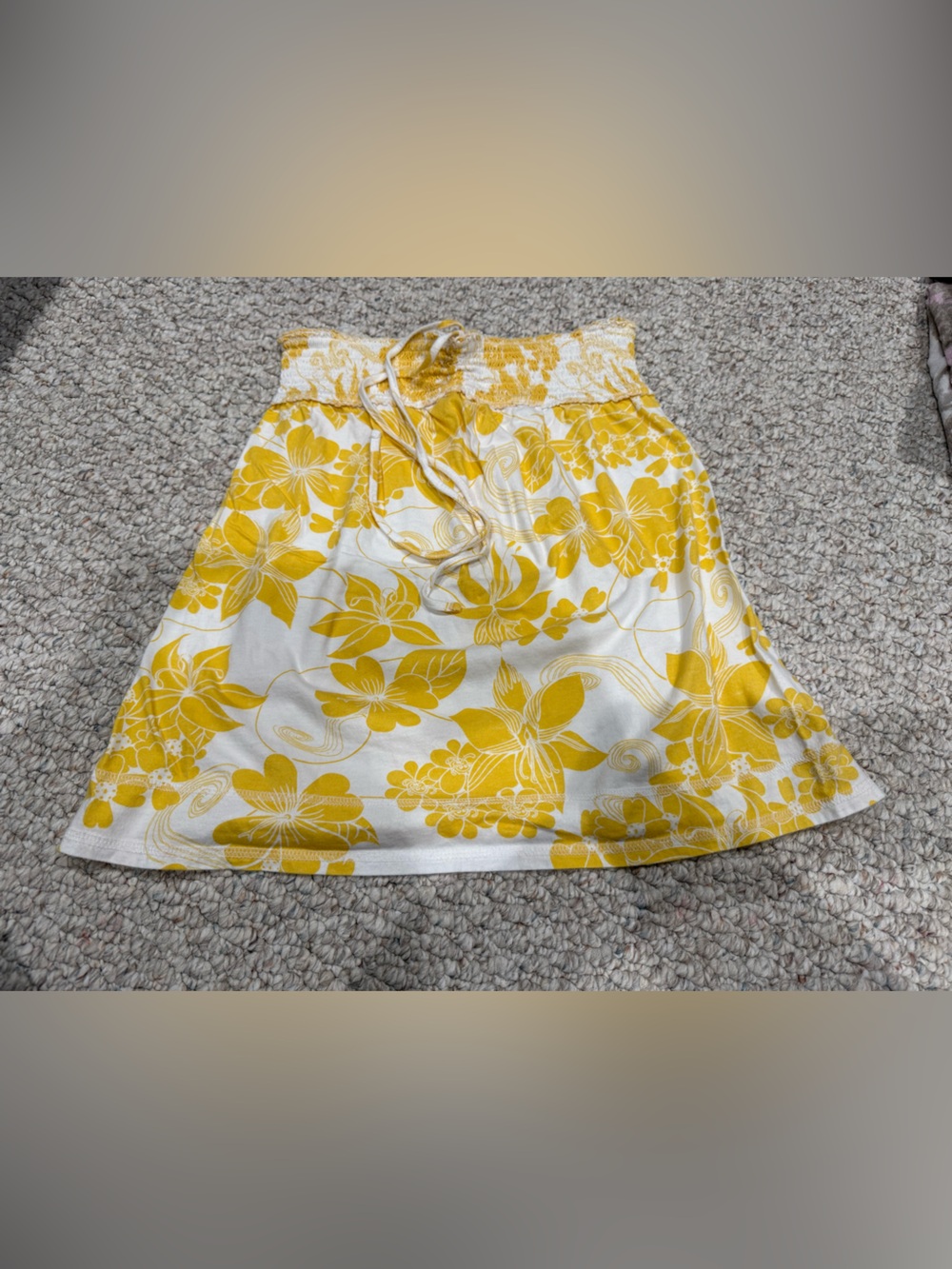 Mossimo Supply Co. White & Yellow Floral Mini Skirt